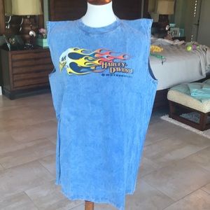 Harley-Davidson denim blue tee shirt